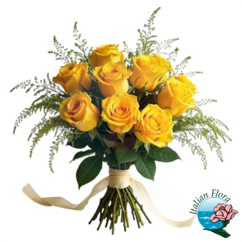 Bouquet di 9 rose gialle